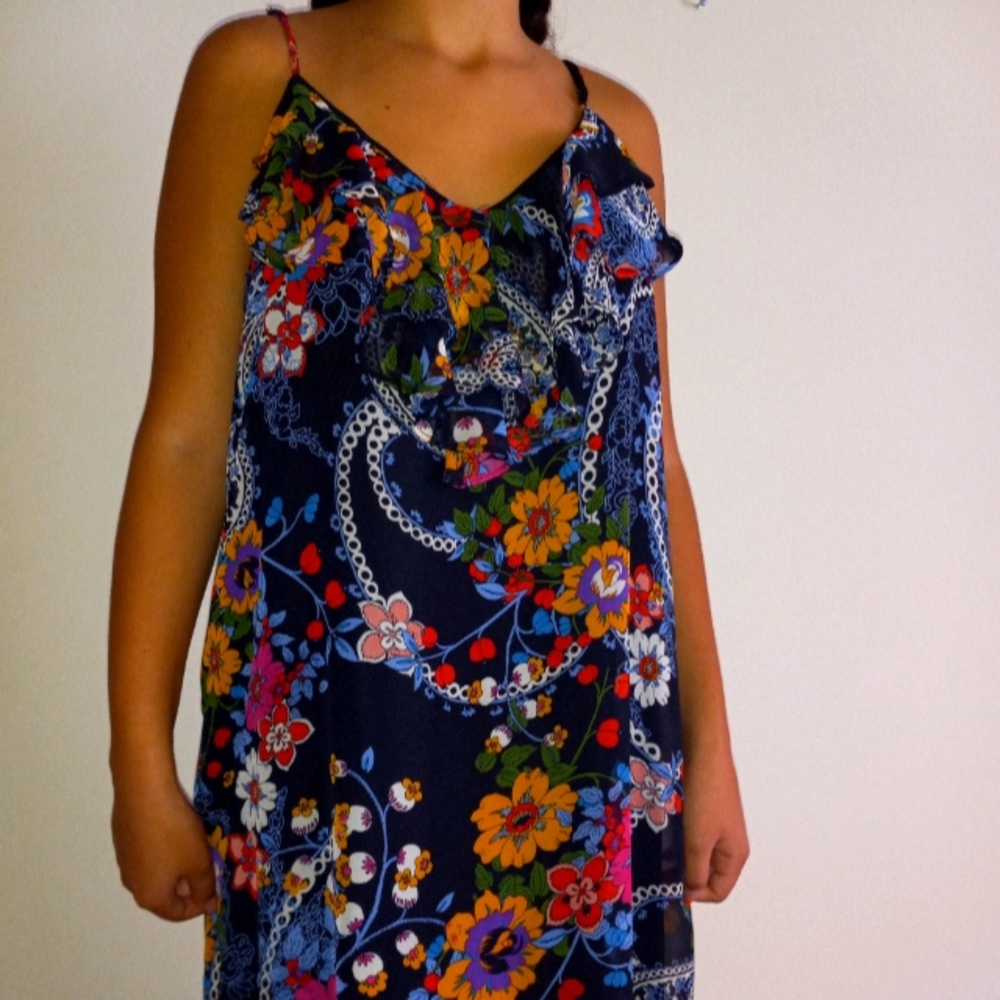 Floral Maxi Dress, Multi Color, Size XL